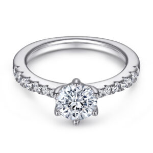 European and American S925 Silver Ring Women's 61 Carat Claw Inlaid Zircon Diamond Ring Wedding Ring Wedding Rings