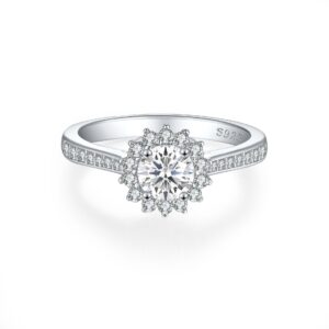 Sterling silver half body sunflower ring women's design sense personality 925 pure silver women's ring