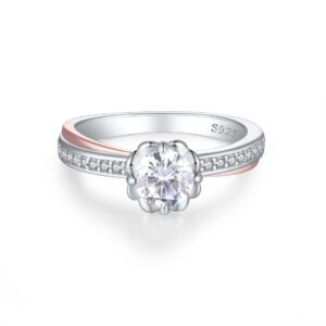 New European and American 925 sterling silver semi-body color separation ring women's design sense personality 925 pure silver women's ring