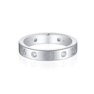 The new personality 925 sterling silver lucky number ring women's niche design sense European and American simple women's ring ins style