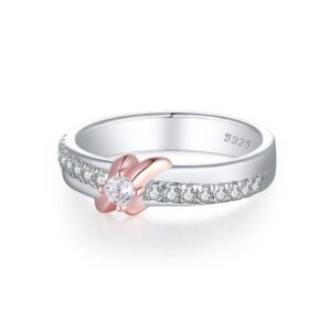 New S925 Sterling Silver Wedding Ring Women's Design Sense Niche Color Separation Electroplating Wedding Ring Pure Silver