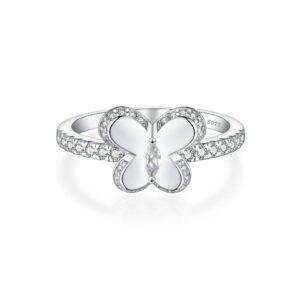 European and American 925 sterling silver butterfly rings, women's ins, style niche design, bow rings, jewelry women's rings