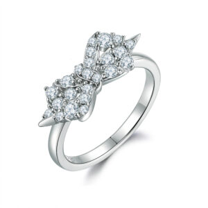 S925 sterling silver zircon butterfly ring ring European and American fashion pure silver women's ring wedding ring