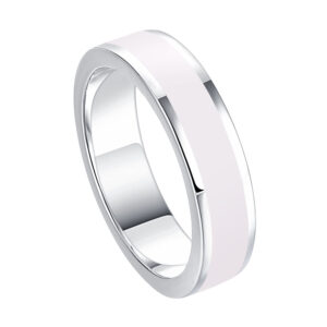 Lacquered white plain diamond ring S925 sterling silver epoxy rubber index finger ring manufacturers