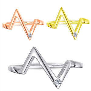 Fashion Simple S925 Sterling Silver Plain Ring Female Pure Silver ECG Geometric Ring Index Finger Ring Wholesale