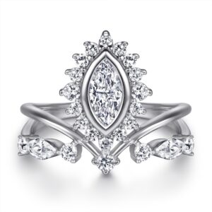 Crown Ring S925 sterling silver inlaid dan zircon exaggerated ring wholesale