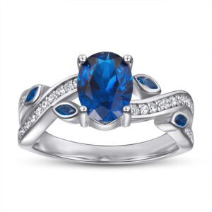 ring S925 sterling silver fashion ladies sapphire zircon ring silver jewelry wholesale