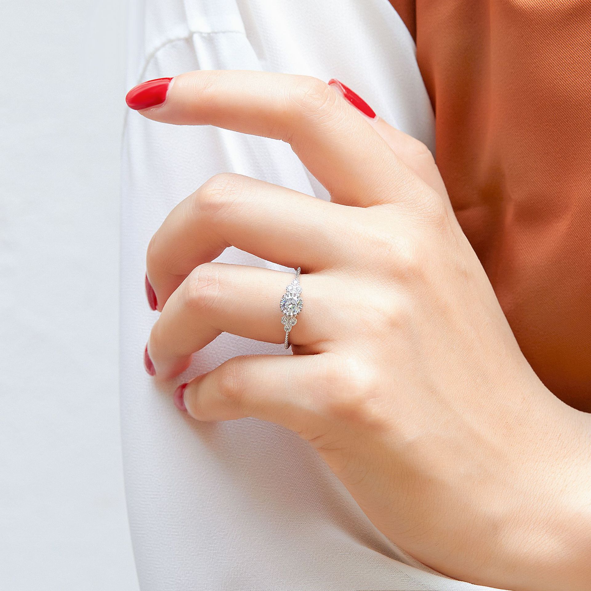 S925 sterling silver ring ins zircon index finger ring female 0.5ct carat diamond ring manufacturers wholesale - Image 4