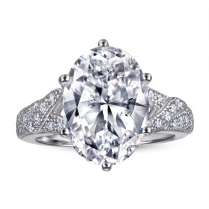 Ring Fashion Ring S925 Silver Exaggerated Micro Setting Dan Shape Super Flash Zirconia Women's Ring