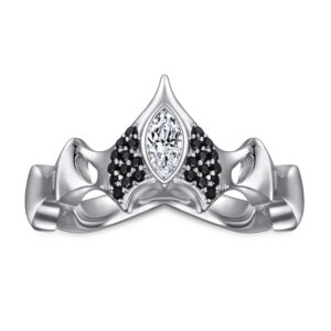 Popular S925 sterling silver European and American nano angel wings ring female niche exaggerated ring
