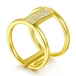 New Jewelry S925 Sterling Silver Wide Edition Inlaid Zircon Women's Ring Opening Adjustable Diamond Ring