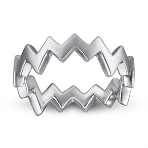 European and American glossy plain ring sterling silver wave s925 silver ring women's design sense niche silver ring
