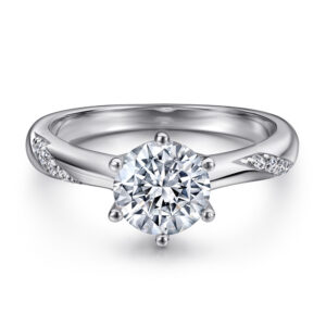 S925 sterling silver inlaid with imitation diamond zircon classic 1.2ct diamond ring women's wedding ring