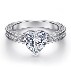 Love Ring 925 Sterling Silver Zircon Heart Row Diamond Women's Ring Silver Jewelry Ring Manufacturers Wholesale