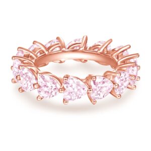 The popular S925 sterling silver inlaid love zircon women's ring is full of heart-shaped circles and diamond rings