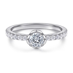 Rings, women's niche, high-end European and American fashion, roses, four-prongs, diamond wedding rings, diamond rings, s925 sterling silver jewelry