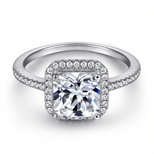 Explosive creative hot sale 925 sterling silver square diamond ring square diamond ring women's ring one piece on behalf of the hair