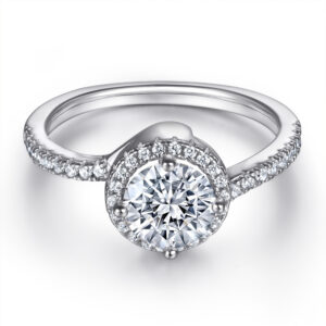 S925 sterling silver row diamond ring women's ring, European and American fashion row ring, twist set zircon wedding ring on behalf of the hair