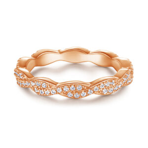 Creative Ring Light Luxury Jewelry 925 Silver Ring Silver Pure Silver Twist Love Eternal Full Diamond Full Body Ring Silver Jewelry