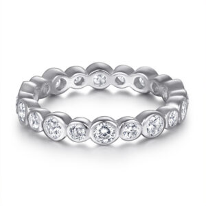 S925 Silver Ring Rose Gold Platinum European and American Fashion Round Full Diamond Star Ring Female Ring Manufacturers Wholesale