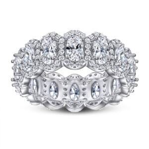 New fashion rings exaggerate personality European and American 925 silver full circle dan-shaped zircon ring wholesale