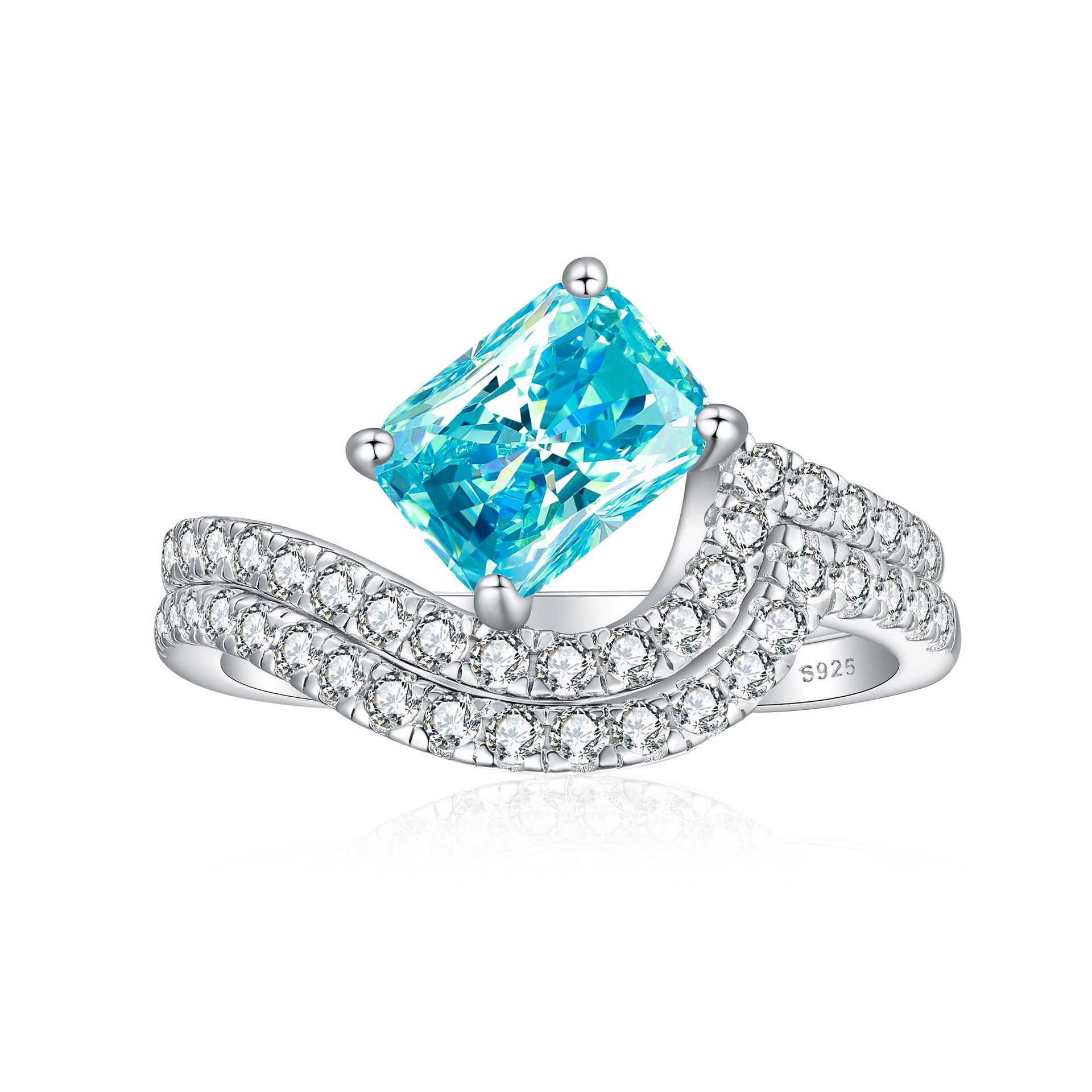 Sterling Silver 6*8 Ruby Ring radiant High Carbon Diamond Coloured Gemstone Ring Set 925 Pure Silver Ring - Image 4