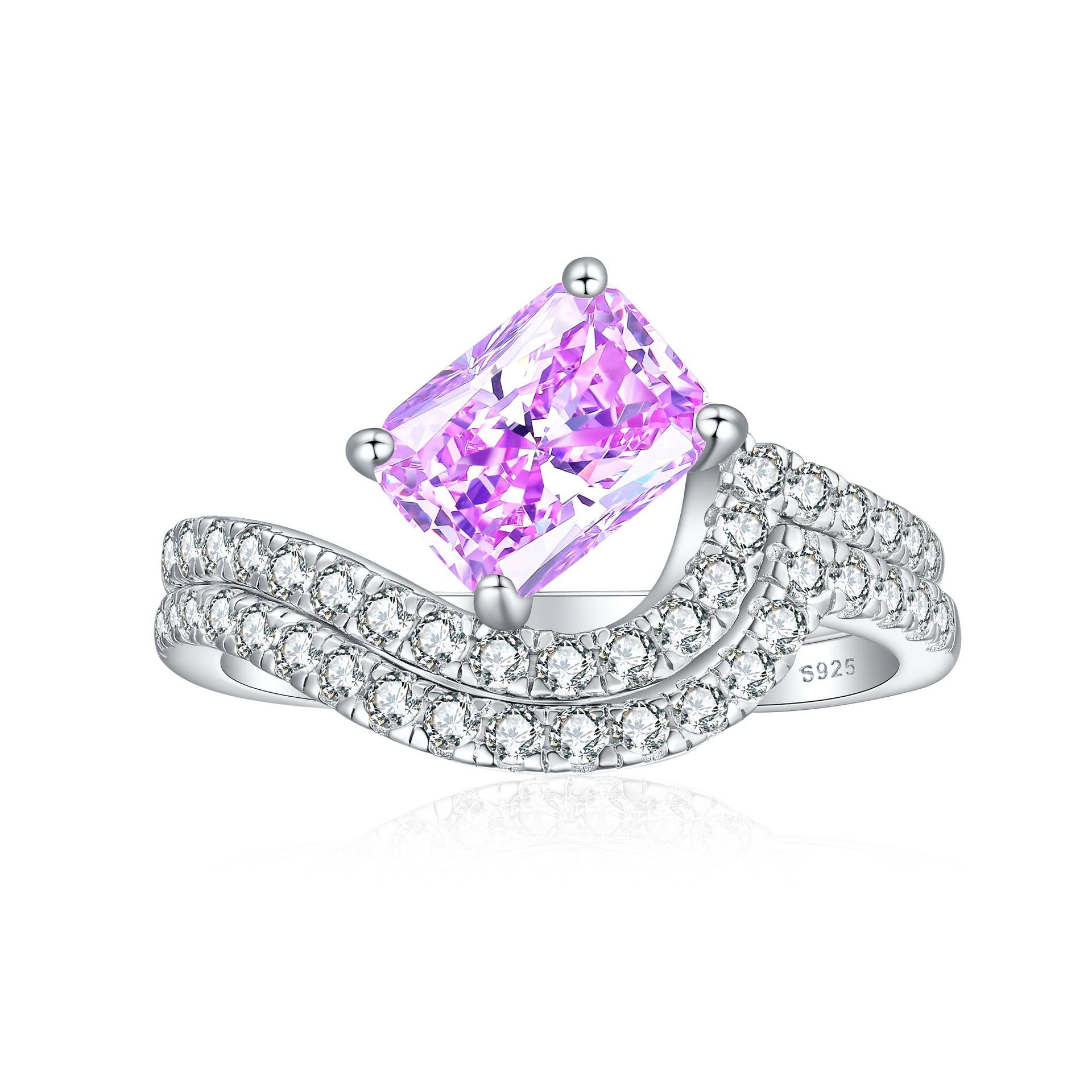 Sterling Silver 6*8 Ruby Ring radiant High Carbon Diamond Coloured Gemstone Ring Set 925 Pure Silver Ring - Image 7