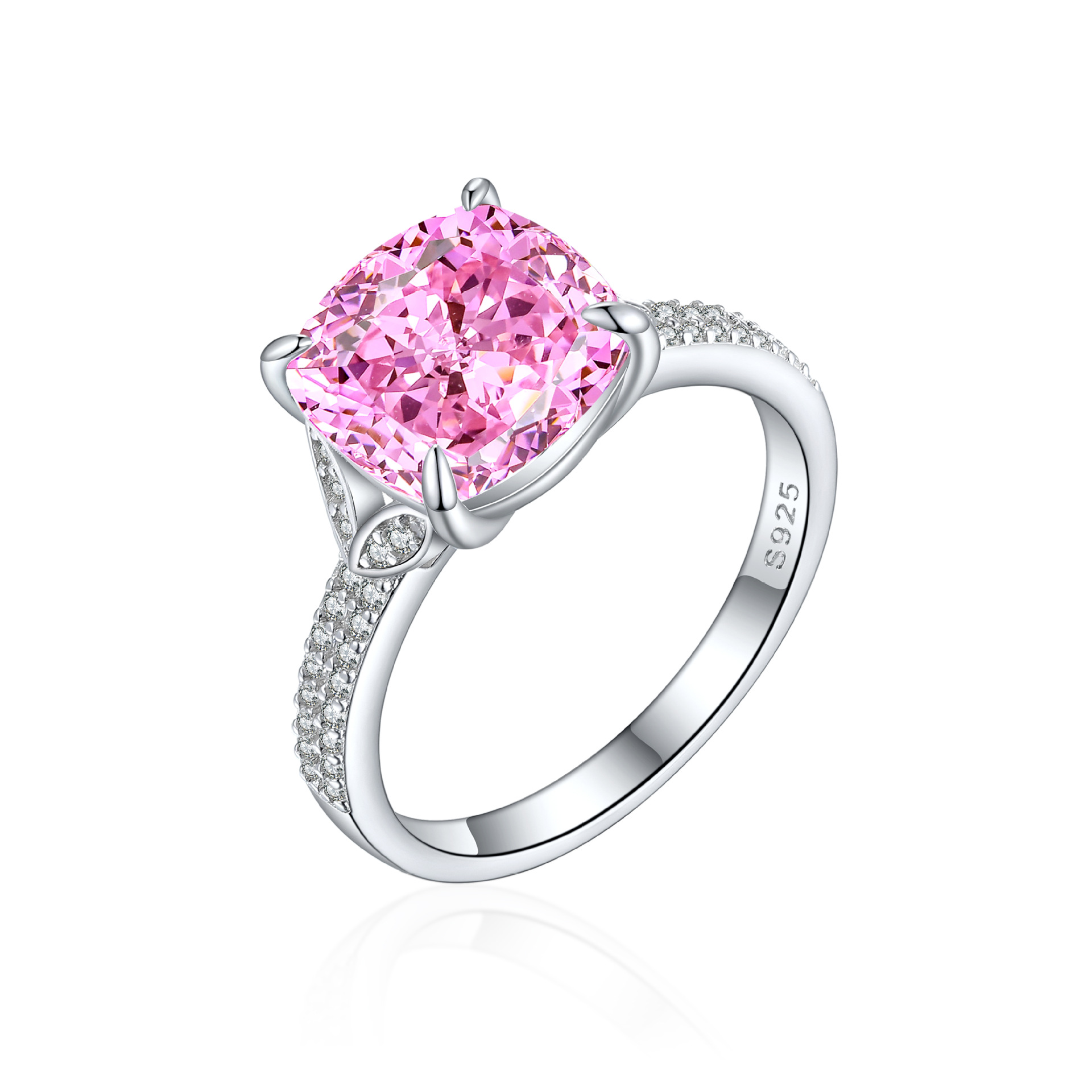 S925 Sterling Silver 5ct Flame Ice Flower Cut Ring Women's Exaggerated 10*10 Colored Gemstone High Carbon Diamond Women's Ring - Image 6