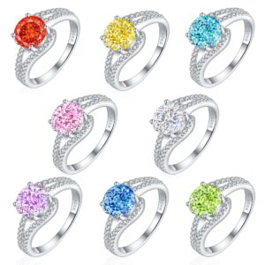 Hot Sale S925 Sterling Silver 2ct Flame Ice Flower Cut Ring Europe and America 8*8 Colored Gemstone High Carbon Diamond Women's Ring Premium