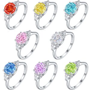 S925 sterling silver 2ct flame ice flower cut heart heart ring luxury luxury colored gemstone 8*8 high carbon diamond women's ring