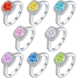 S925 Sterling Silver 1.2ct Flame Ice Flower Cut Ring Luxury Sense Europe and America 7*7 High Carbon Diamond Colored Treasure Women's Ring RINGS