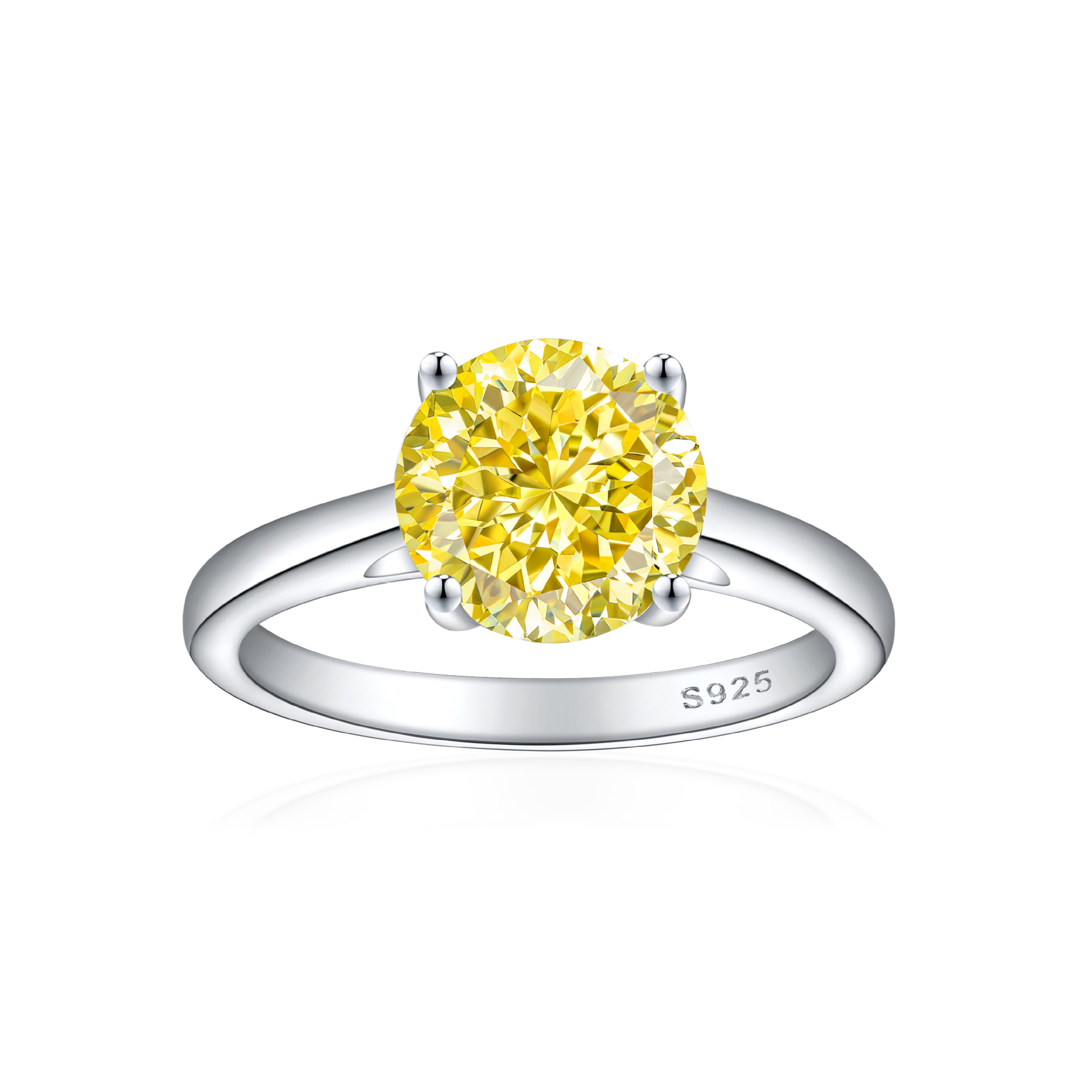 S925 sterling silver 2ct flame ice flower cut ring luxury sense simple 8*8 four prong 2 carat wedding ring high carbon diamond women's ring - Image 4