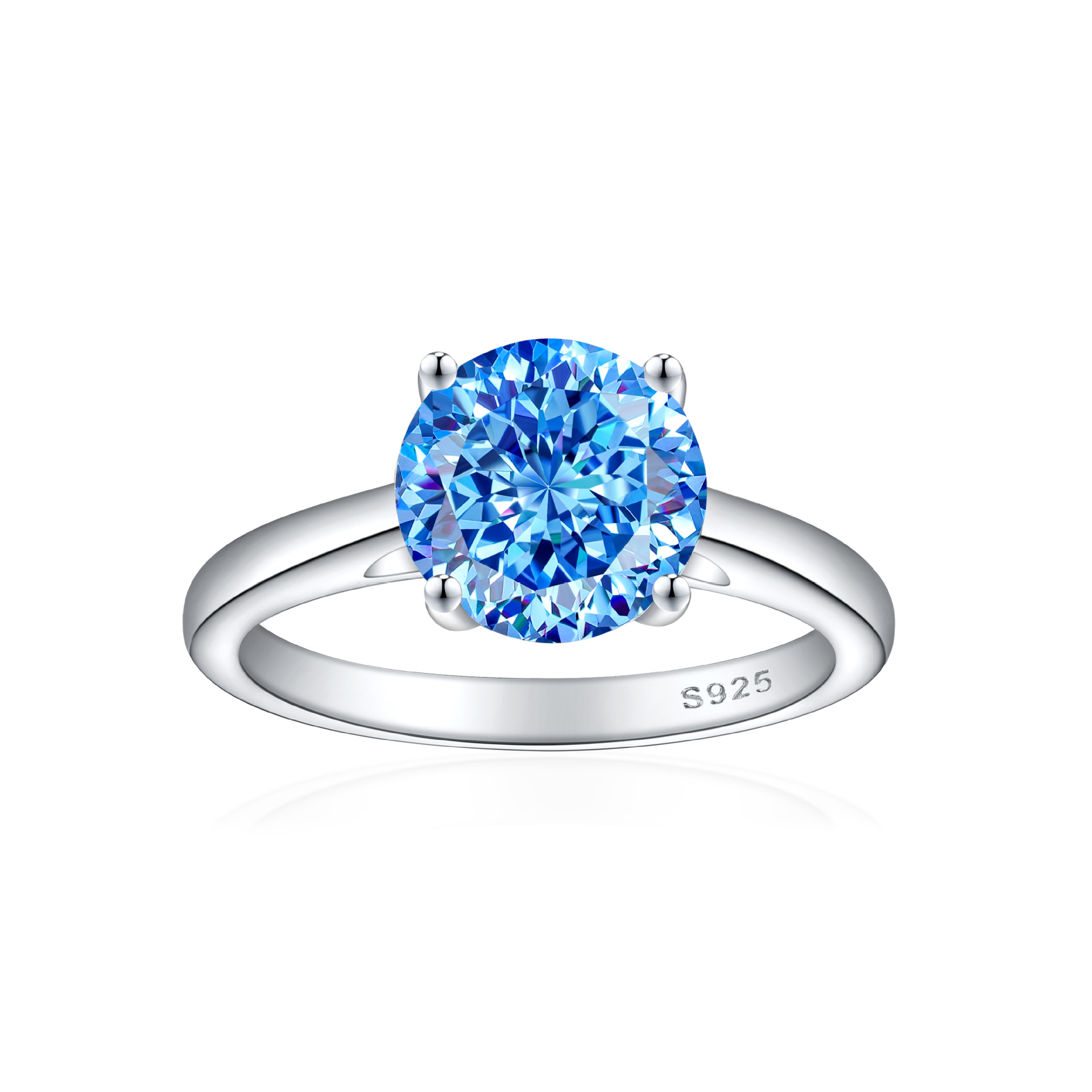 S925 sterling silver 2ct flame ice flower cut ring luxury sense simple 8*8 four prong 2 carat wedding ring high carbon diamond women's ring - Image 2