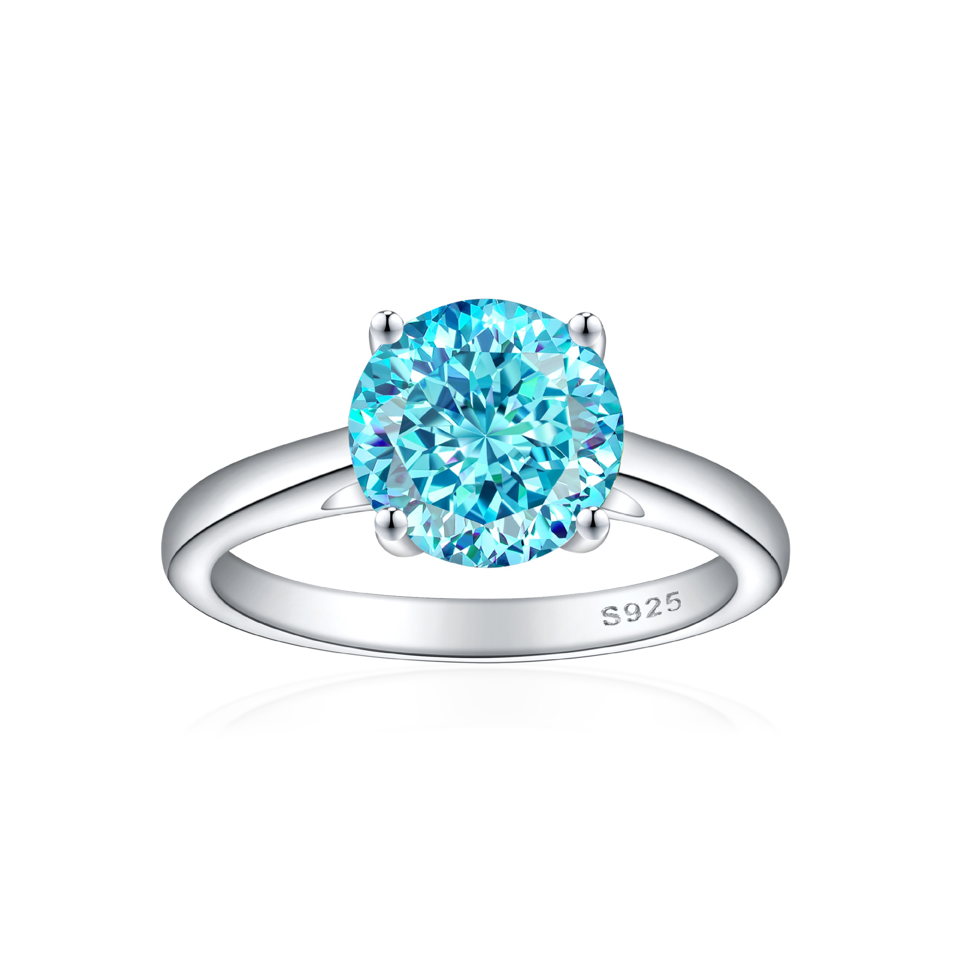 S925 sterling silver 2ct flame ice flower cut ring luxury sense simple 8*8 four prong 2 carat wedding ring high carbon diamond women's ring - Image 9