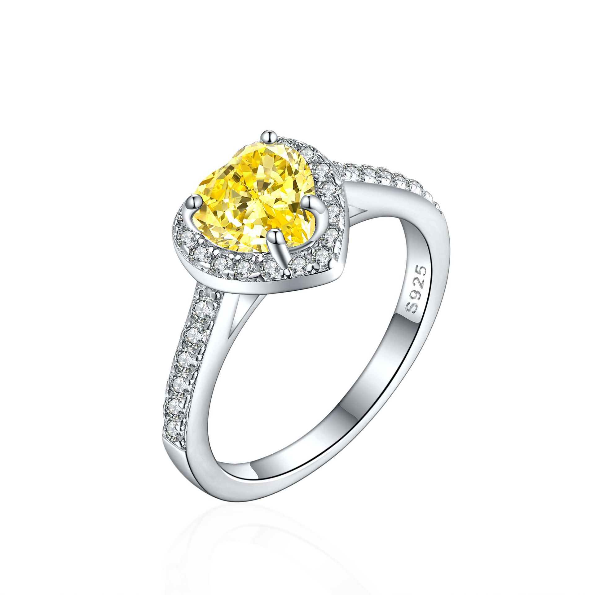 New 925 sterling silver 1ct flame ice flower cut heart heart ring luxury luxury colored gemstone high carbon diamond ring women's ring - Image 5