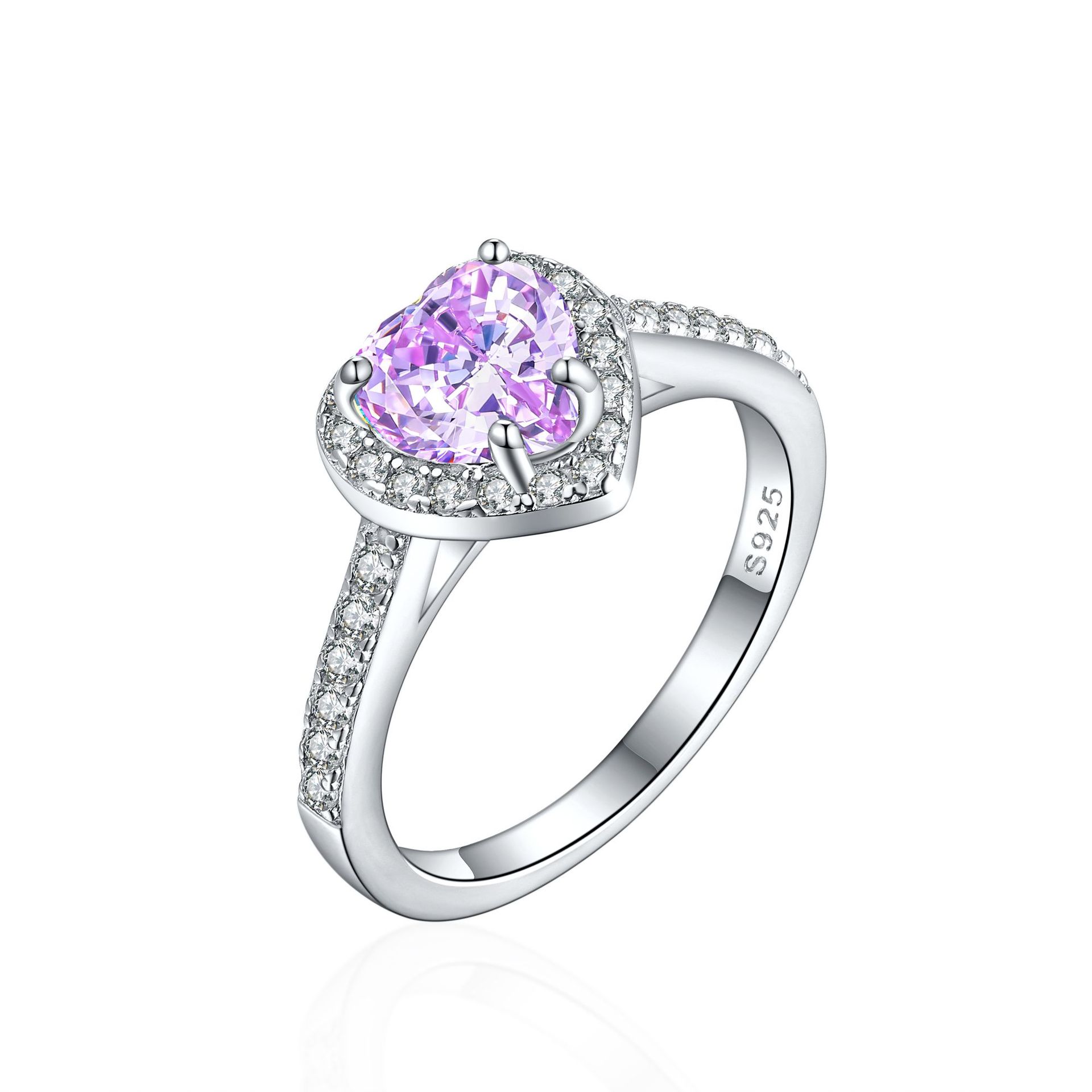 New 925 sterling silver 1ct flame ice flower cut heart heart ring luxury luxury colored gemstone high carbon diamond ring women's ring - Image 7