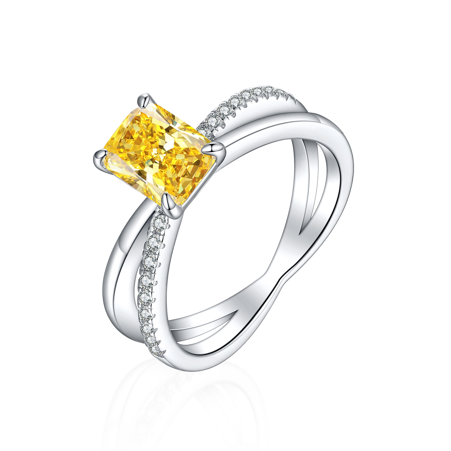 Euro & American 925 Sterling Silver 1.5ct Flame Ice Flower Cut Square Diamond Ring Women's Luxury Colored Gem 6*8 High Carbon Diamond Women's Ring INS - Image 3