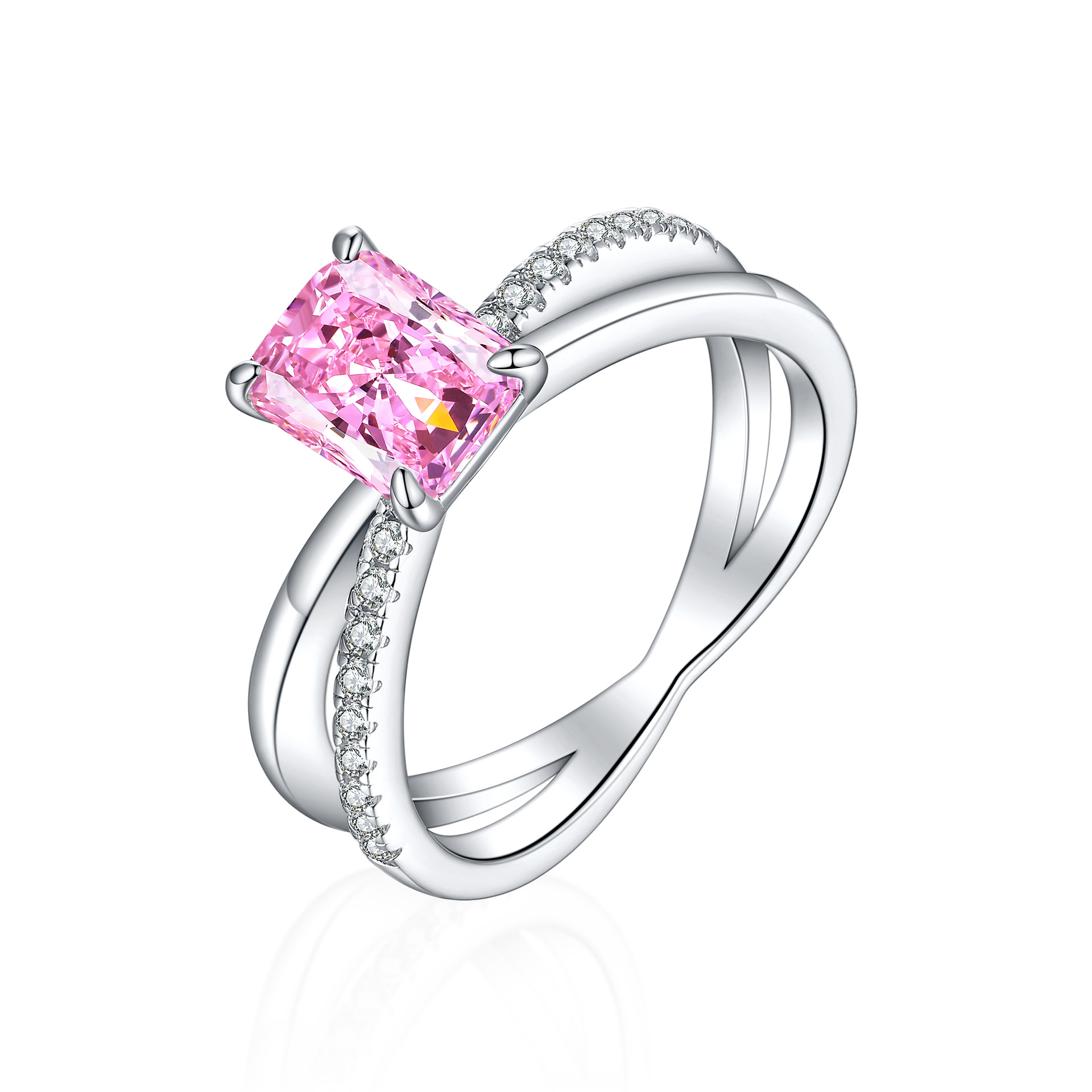 Euro & American 925 Sterling Silver 1.5ct Flame Ice Flower Cut Square Diamond Ring Women's Luxury Colored Gem 6*8 High Carbon Diamond Women's Ring INS - Image 7