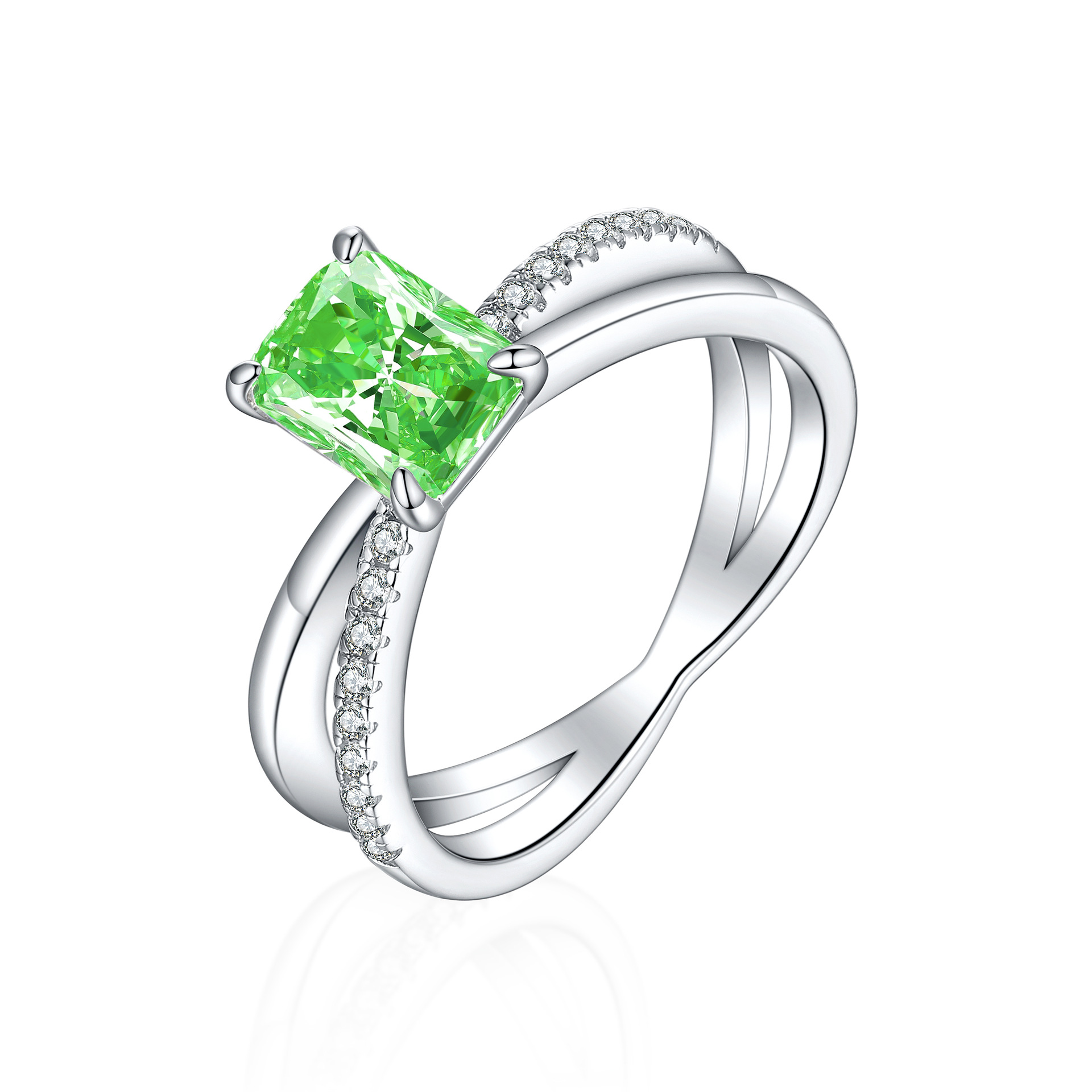 Euro & American 925 Sterling Silver 1.5ct Flame Ice Flower Cut Square Diamond Ring Women's Luxury Colored Gem 6*8 High Carbon Diamond Women's Ring INS - Image 5