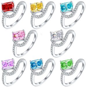 925 sterling silver 1.5ct flame ice flower cut square diamond ring women's luxury color gem 6*8 high carbon diamond women's ring