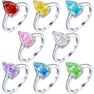 Premium 925 Sterling Silver 4ct Flame Ice Flower Cut Drop Ring Women's Luxury Colored Gemstone 8*12 High Carbon Diamond Silver Ring