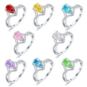 925 sterling silver 1.5ct ice flower cut pear-shaped ring colored gem 6*9 high carbon diamond ring