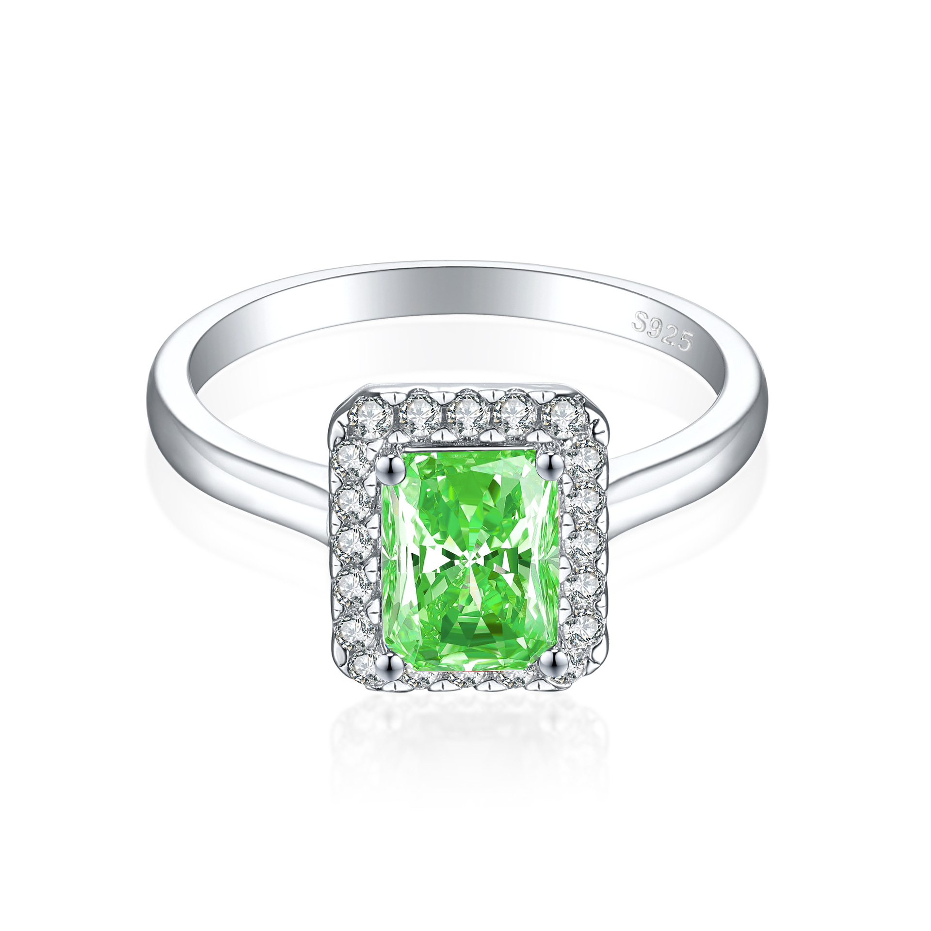 S925 sterling silver 2ct 6*8 high carbon diamond 8A zircon colored gemstone wedding ring - Image 3