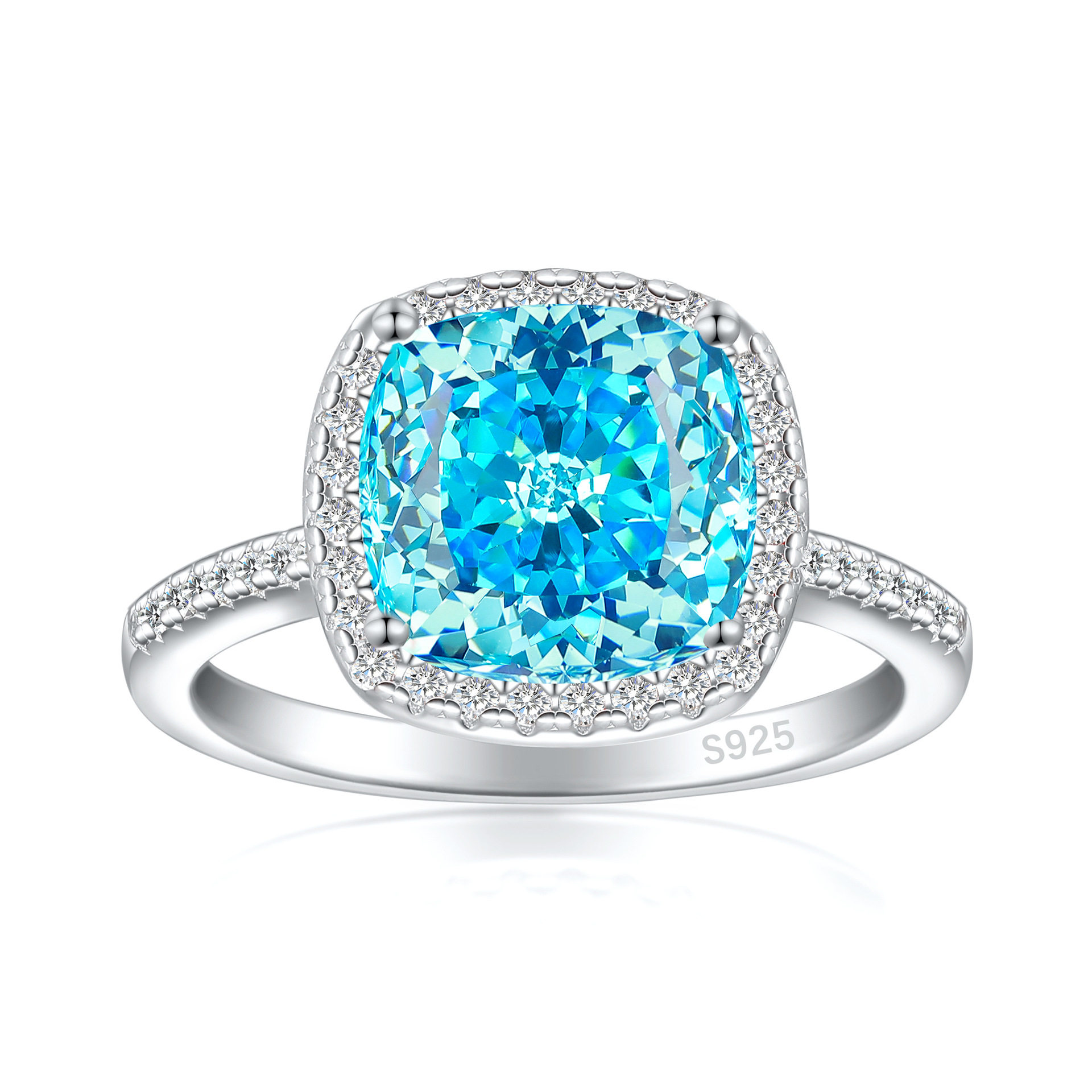 S925 sterling silver 3.5ct colored gemstone ring flame ice flower ring - Image 4