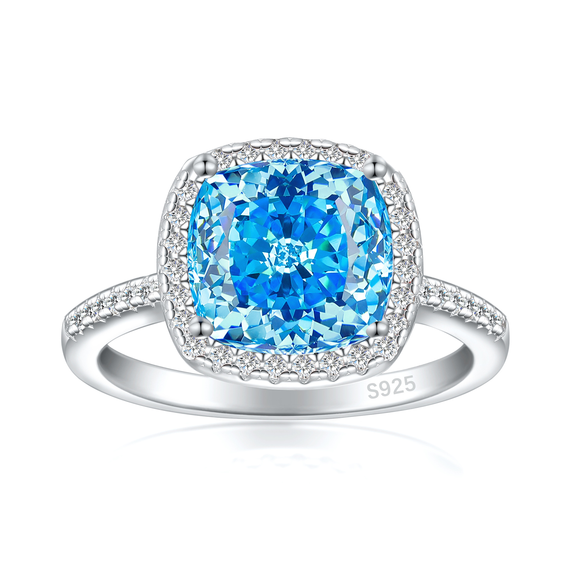 S925 sterling silver 3.5ct colored gemstone ring flame ice flower ring - Image 2