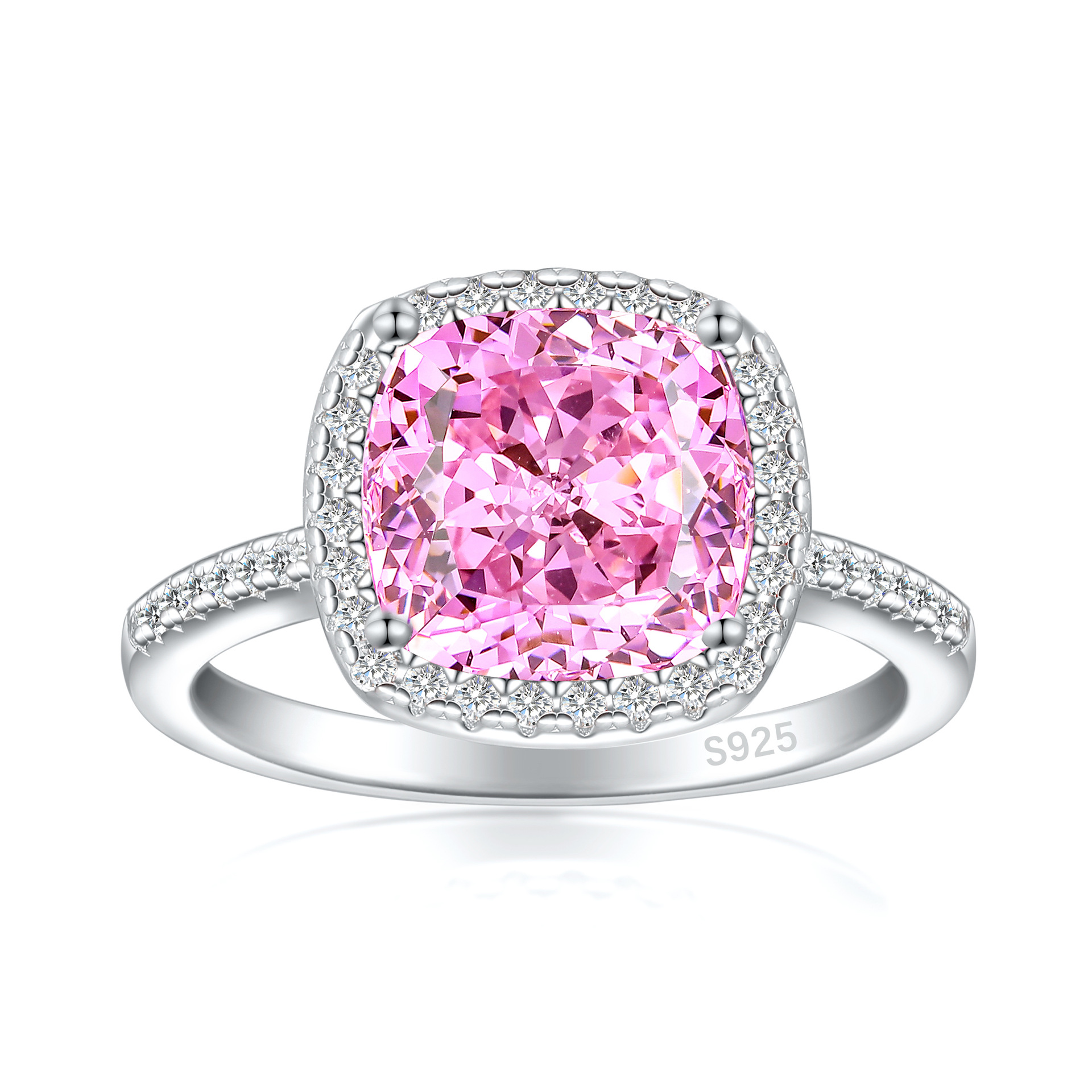 S925 sterling silver 3.5ct colored gemstone ring flame ice flower ring - Image 9