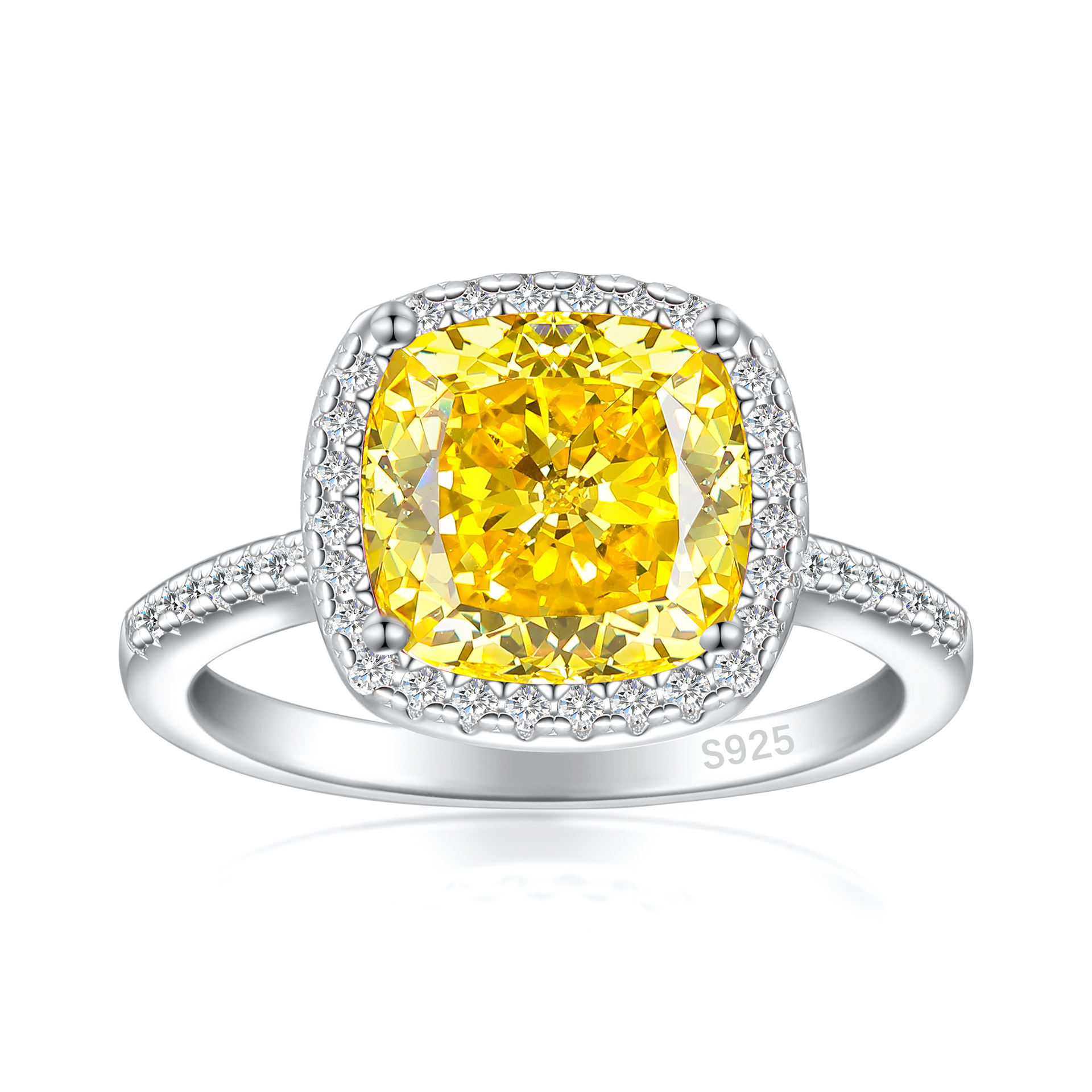 S925 sterling silver 3.5ct colored gemstone ring flame ice flower ring - Image 5