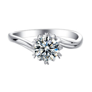 The popular one-carat D-grade moissanite imitation diamond ring 925 silver ring for women is a niche high-end light luxury