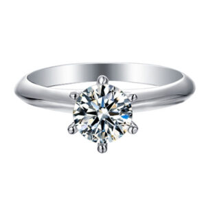 Classic six-prong diamond ring 925 silver one-carat D-grade moissanite ring holiday gift factory direct delivery