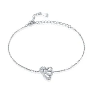 Wholesale Fashion S925 Sterling Silver Zircon Butterfly Bracelet